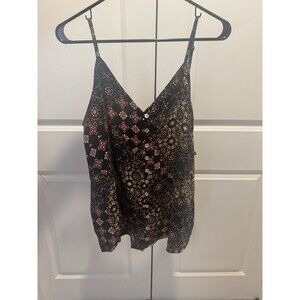 Lucky Brand Floral Button Front Cami Top Large
